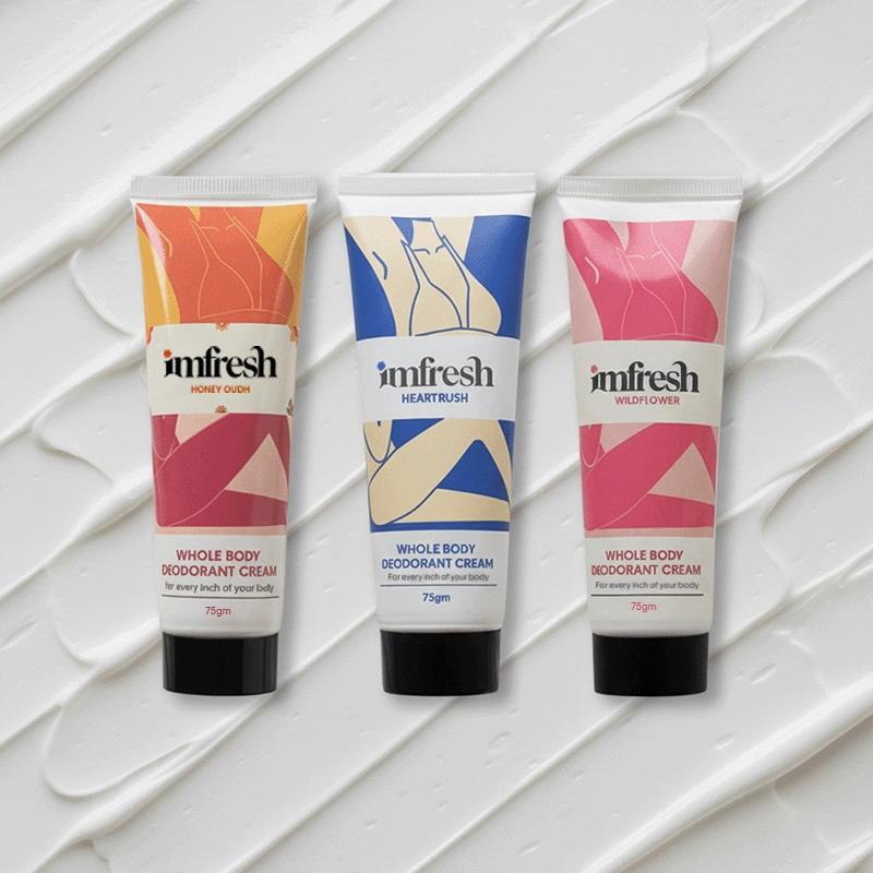 imfresh Cream (Wildflower + Heart Rush + Honey Oudh) | Pack of 3